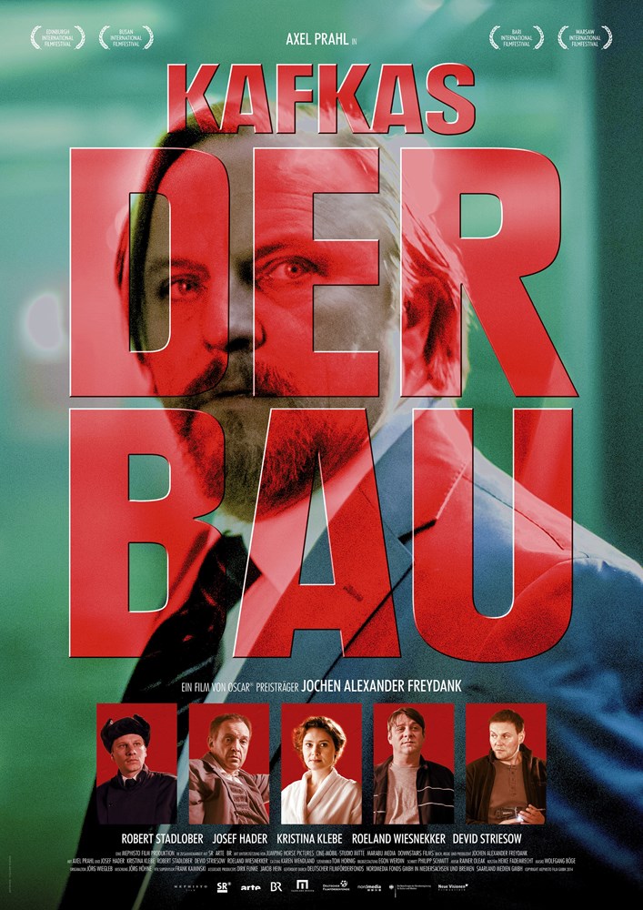 DER BAU, German poster, top: Axel Prahl, bottom, from left: Robert Stadlober, Josef Hader, Kristina Klebe, Roeland Wiesnekker, Devid Striesow, 2014. ©Neue Visionen Filmverleih
