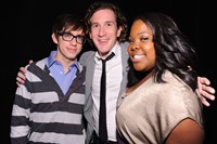 Glee, Kevin McHale (L), Ian Brennan (C), Amber Riley (R), 09/09/2009, ©FOX