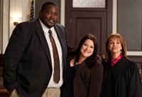 Drop Dead Diva, Quinton Aaron (L), Brooke Elliott (C), Valerie Harper (R), 'Bride-a-Palooza', Season 3, Ep. #12, 09/18/2011, ©LIFETIME