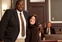 Drop Dead Diva, Quinton Aaron (L), Brooke Elliott (R), 'Bride-a-Palooza', Season 3, Ep. #12, 09/18/2011, ©LIFETIME