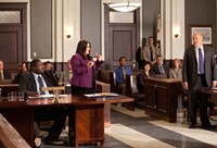 Drop Dead Diva, Quinton Aaron (L), Brooke Elliott (C), Mike Pniewski (R), 'Bride-a-Palooza', Season 3, Ep. #12, 09/18/2011, ©LIFETIME