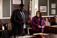 Drop Dead Diva, Quinton Aaron (L), Brooke Elliott (R), 'Bride-a-Palooza', Season 3, Ep. #12, 09/18/2011, ©LIFETIME
