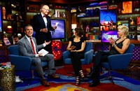 Watch What Happens: Live, from left: Andy Cohen, Harry Smith, Gina Gershon, Jackie Warner, 07/16/2009, ©BRAVO
