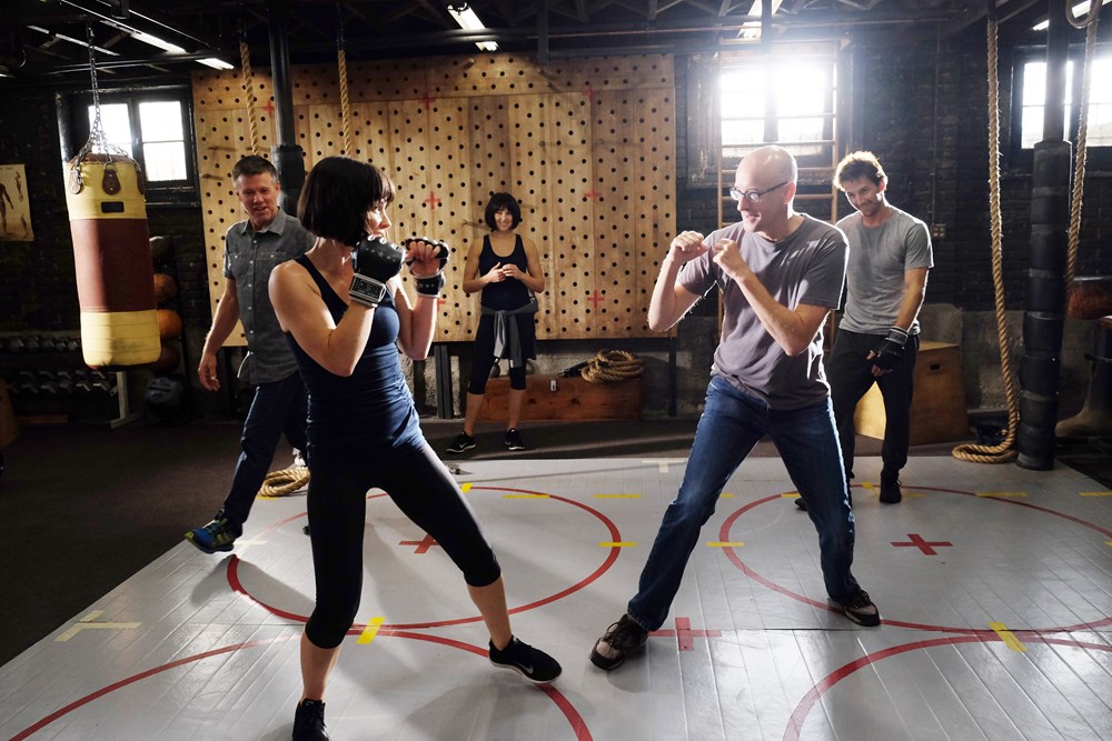 ANT-MAN, from left: Evangeline Lilly, director Peyton Reed, on set, 2015. ph: Zade Rosenthal/©Walt Disney Studios Motion Pictures