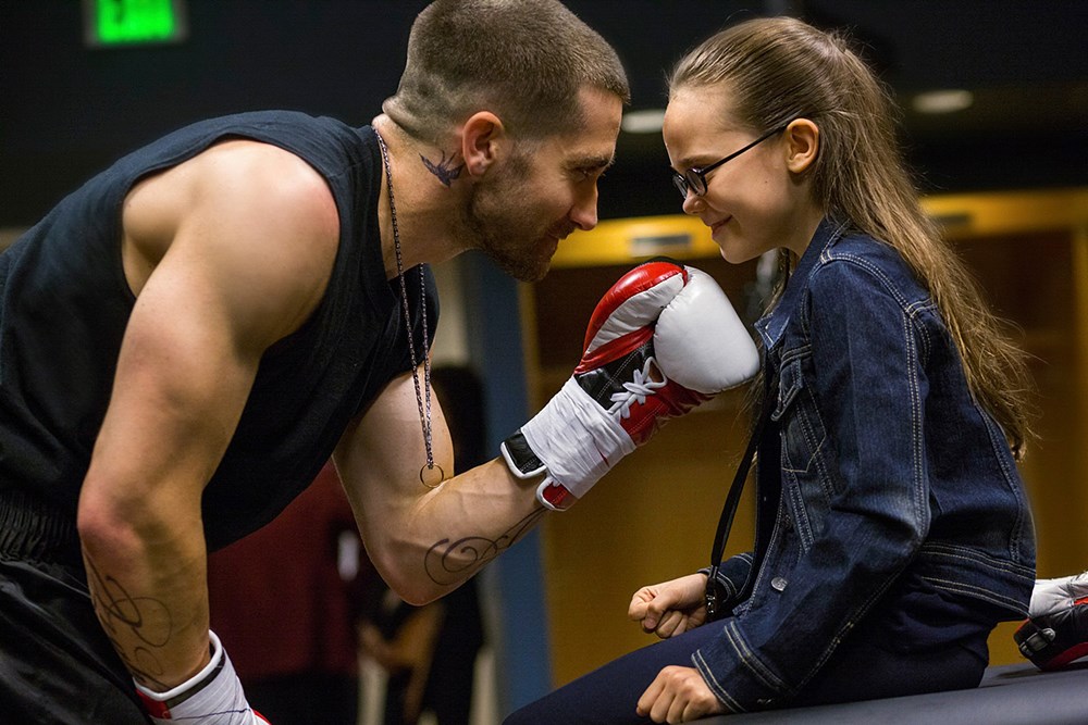 SOUTHPAW, from left: Jake Gyllenhaal, Oona Laurence, 2015. ph: Scott Garfield/© Weinstein Company
