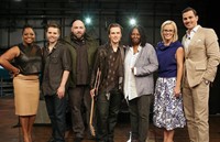 The View, from left: Sherri Shepherd, Jonathan Jackson, Whoopi Goldberg, Jenny McCarthy, Bill Rancic, 08/11/1997, ©ABC