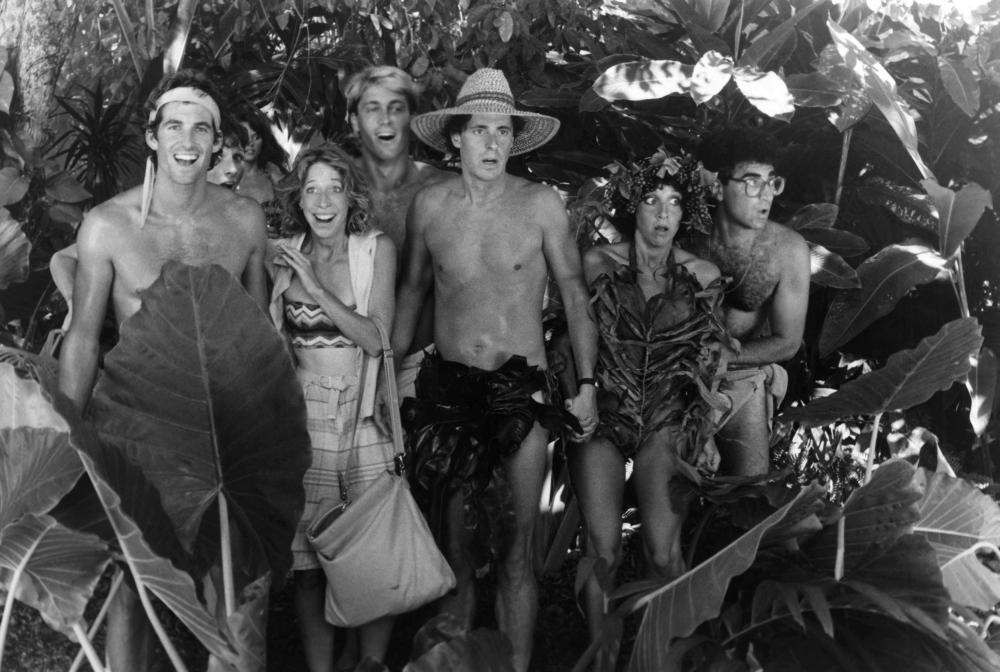 CLUB PARADISE, Bill Curry, Robin Duke, Richard Wiese, Steven Kampmann, Andrea Martin, Eugene Levy, 1986. ©20thCentFox/courtesy Everettampmann, 1986. ©Warner Brothers/courtesy Everett