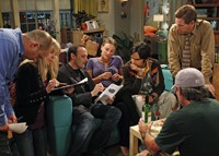 The Big Bang Theory, Bill Prady (L), Kaley Cuoco (C), Kunal Nayyar (R), 09/24/2007, ©CBS