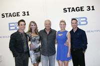 The Bold and the Beautiful, from left: Darin Brooks, John McCook, Danielle Demski, Rachel Reynolds, Mike Richards, 03/23/1987, ©CBS