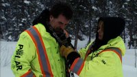 Ice Road Truckers, Alex Debogorski (L), Lisa Kelly (R), 'Snow Bound', Season 8, Ep. #4, 07/28/2014, ©HISTORY