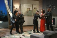 K.C. Undercover, from left: Roz Ryan, Kamil McFadden, Tammy Townsend, Kadeem Hardison, 'How K.C. Got Her Swag Back', Season 1, Ep. #6, 03/08/2015, ©DISNEYCHANNEL
