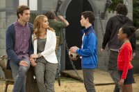 Jessie, from left: Pierson Fode, Debby Ryan, Cameron Boyce, Skai Jackson, 'Ride to Riches', Season 3, Ep. #25, 11/21/2014, ©DISNEYCHANNEL