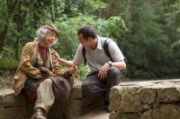 RIO, I LOVE YOU, (aka RIO, EU TE AMO), from left: Fernanda Montenegro, Eduardo Sterblitch, segment 'Dona Fulana' 2014. © Screen Media Films