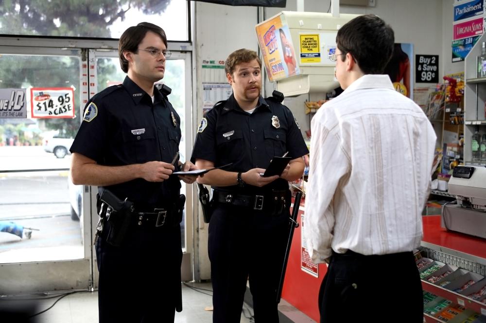 SUPERBAD, Bill Hader, Seth Rogen, Christopher Mintz-Plasse, 2007. ©Columbia Pictures