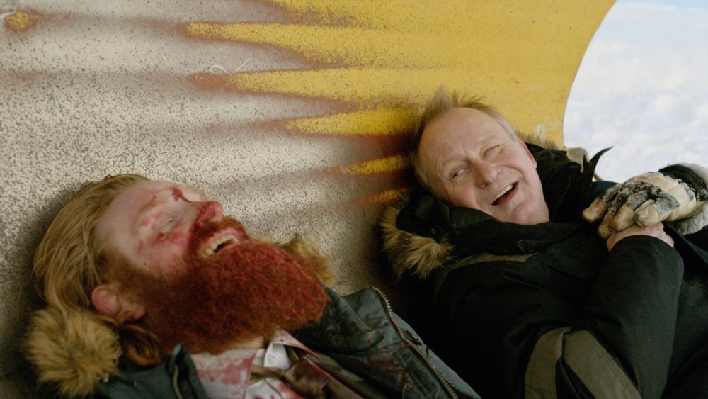IN ORDER OF DISAPPEARANCE, (aka KRAFTIDIOTEN), from left: Kristofer Hivju, Stellan Skarsgard, 2014. © Magnet Releasing