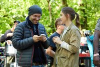 RINGS, (AKA THE RING 3), FROM LEFT: DIRECTOR F. JAVIER GUTIERREZ, MATILDA ANNA INGRID LUTZ, ON SET, 2017. PH: QUANTRELL COLBERT/© PARAMOUNT PICTURES