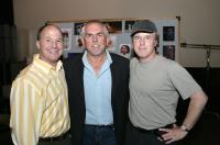 RATATOUILLE, producer Brad Lewis, John Ratzenberger, director Brad Bird, on set, 2007. ©Walt Disney Co.