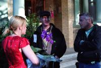 THE PERFECT MAN, Hilary Duff, director Mark Rosman, producer Marc Platt on set, 2005, (c) Universal