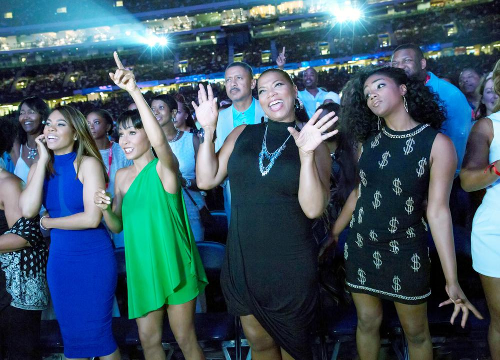 GIRLS TRIP, FROM LEFT, REGINA HALL, JADA PINKETT SMITH, QUEEN LATIFAH, TIFFANY HADDISH, 2017. PH. MICHELE K. SHORT. ©UNIVERSAL PICTURES