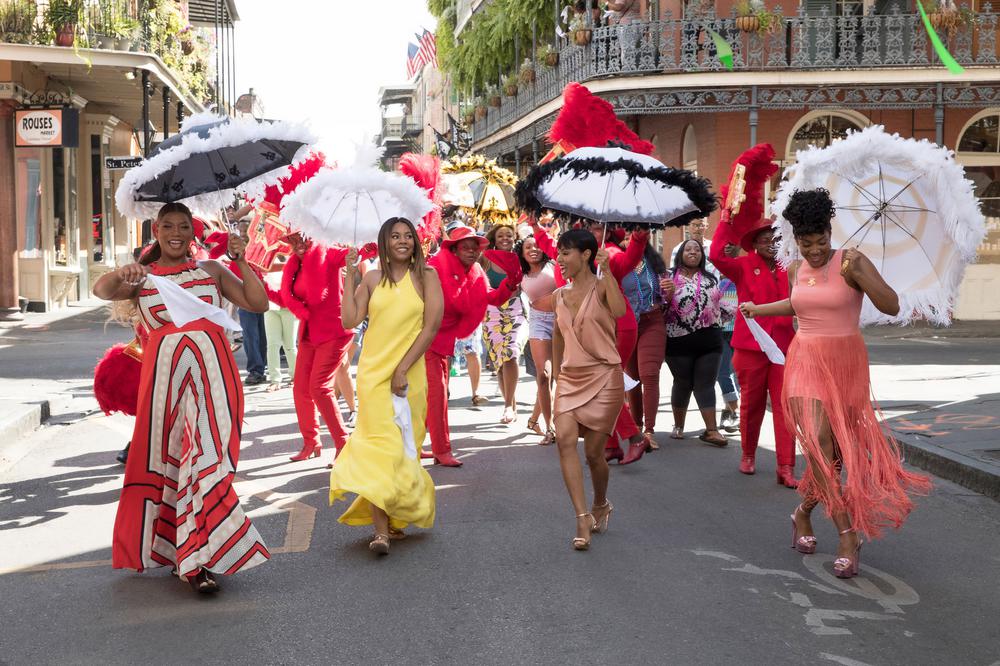 GIRLS TRIP, FROM LEFT, QUEEN LATIFAH, REGINA HALL, JADA PINKETT SMITH, TIFFANY HADDISH, 2017. PH. MICHELE K. SHORT. ©UNIVERSAL PICTURES