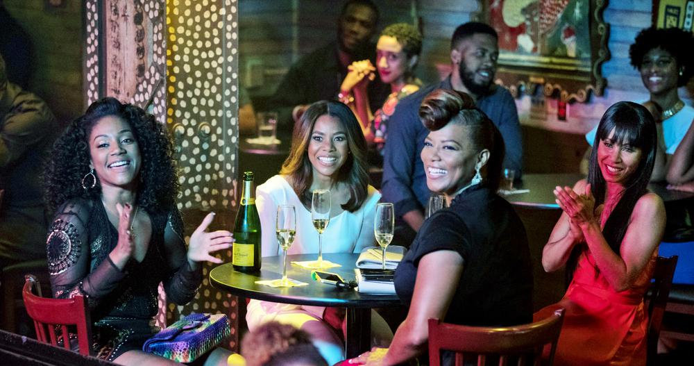 GIRLS TRIP, FROM LEFT, TIFFANY HADDISH, REGINA HALL, QUEEN LATIFAH, JADA PINKETT SMITH, 2017. PH. MICHELE K. SHORT. ©UNIVERSAL PICTURES