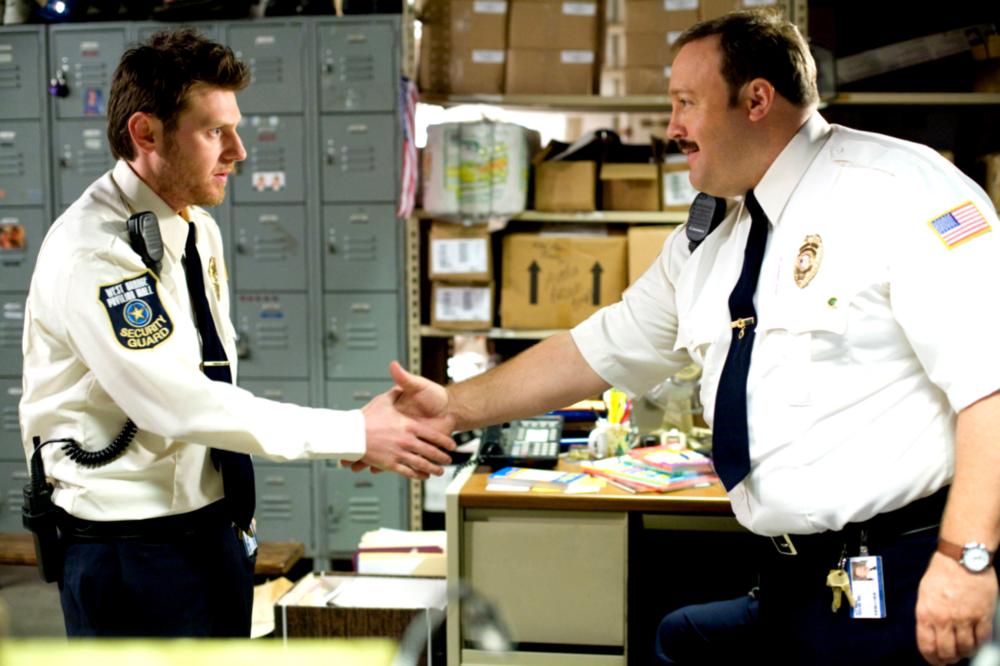 PAUL BLART: MALL COP, from left: Keir O'Donnell, Kevin James, 2009. ©Sony Pictures