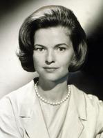 nancy dickerson (1927-1997) was hired as the first female news correspondent at cbs in 1960. she worked for nbc, pbs, and produced award winning features for syndication. 1967.