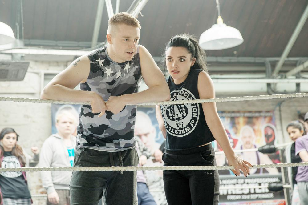 FIGHTING WITH MY FAMILY, (LEFT TO RIGHT): JACK LOWDEN, FLORENCE PUGH, 2019. PH: ROBERT VIGLASKY/©MGM