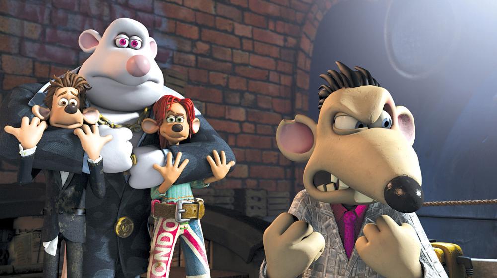 FLUSHED AWAY, Roddy (voice: Hugh Jackman), Whitey (voice: Bill Nighy), Rita (voice: Kate Winslet), Spike (voice: Andy Serkis), 2006, ©DreamWorks