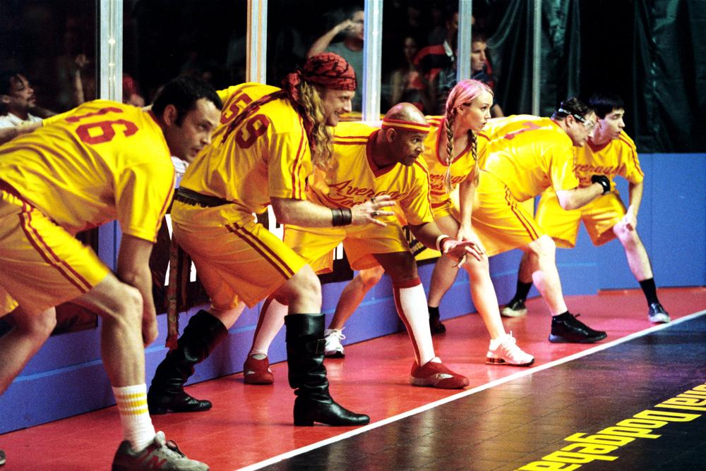 DODGEBALL: A TRUE UNDERDOG STORY, Vince Vaughn, Alan Tudyk, Christopher Williams, Christine Taylor, Stephen Root, Justin Long, 2004, TM & Copyright (c) 20th Century Fox Film Corp. All rights reserved.