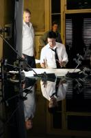 CONSTANTINE, director Francis Lawrence, Keanu Reeves on set, 2005, (c) Warner Brothers