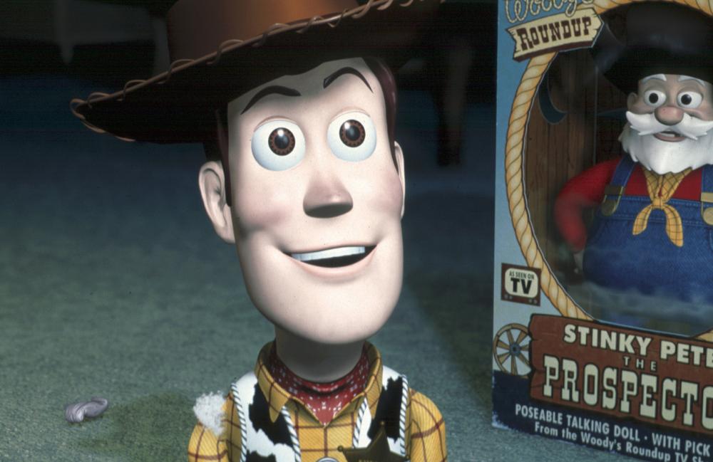TOY STORY 2, Woody (Tom Hanks) and Stinky Pete the Prospector (Kelsey Grammer), 1999