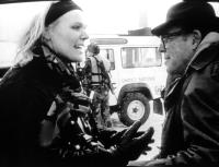 THE TROUBLES WE'VE SEEN (aka VEILLEES D'ARMES) Director Marcel Ophuls (r) with a German war correspondent in Sarajevo 1994