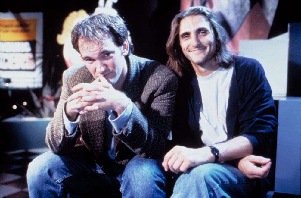 PULP FICTION, Quentin Tarantino, Lawrence Bender on-set, 1994