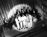 ROCK AROUND THE CLOCK, The Platters (singing), tony Williams (center), Zola Taylor (second from right), 1956