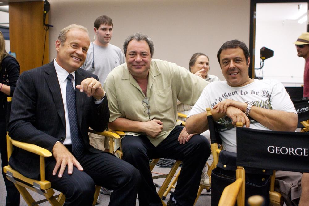 MIDDLE MEN, from left: Kelsey Grammer, director George Gallo, producer Christopher Mallick, on set, 2009. ph: Rico Torres/©Paramount Pictures