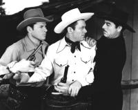 WESTERN MAIL, from left: Fred Kohler Jr, Tom Keene, Glenn Strange, 1942