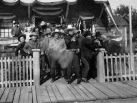 SPOILERS OF THE RANGE, sixth, eighth and tenth from front center left: Bob Nolan, Charles Starret, Hank Bell, 1939