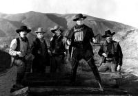 DAYS OF JESSE JAMES, Glenn Strange (center, left) Donald Barry (center, right), 1939