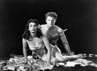 AFRICAN TREASURE, from left, Laurette Luez, Johnny Sheffield, (as Bomba, the Jungle Boy), 1952