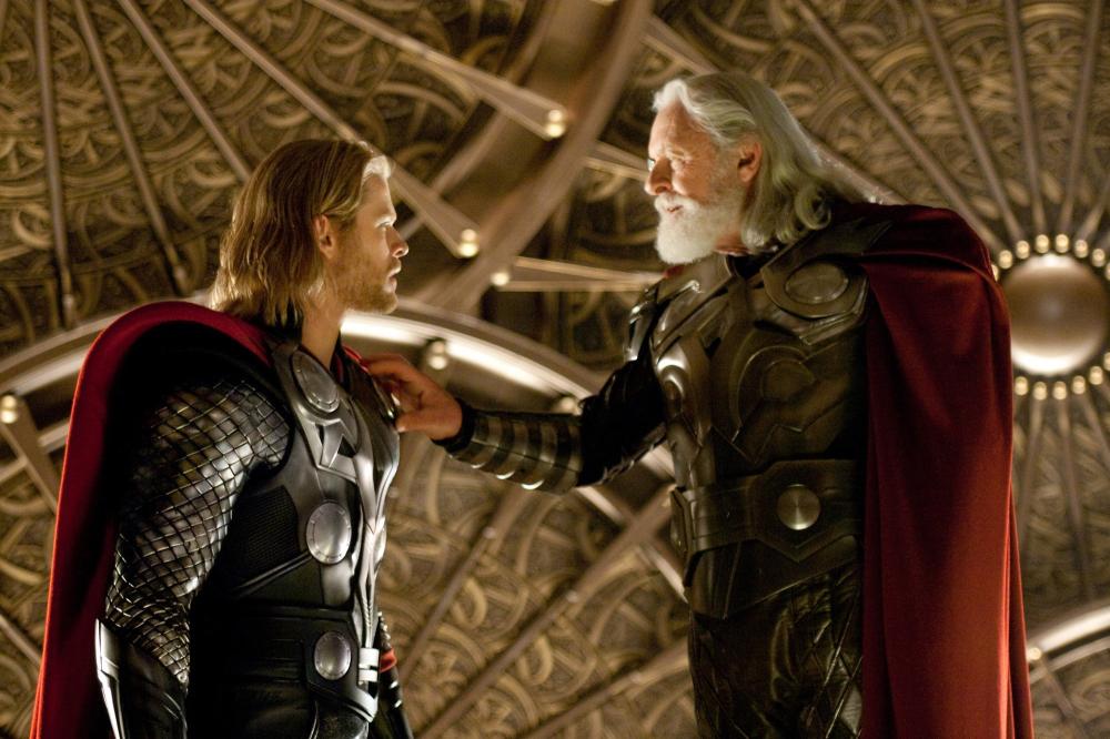 THOR, from left: Chris Hemsworth, Anthony Hopkins, 2011. ©Paramount Pictures