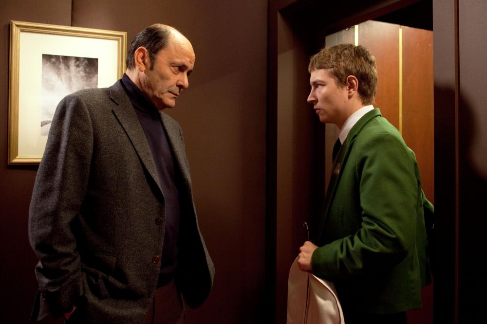 THE NIGHT CLERK, (aka AVANT LAUBE), from left: Jean-Pierre Bacri, Vincent Rottiers, 2011. ph: Ricardo Vaz Palma/©TF1 International