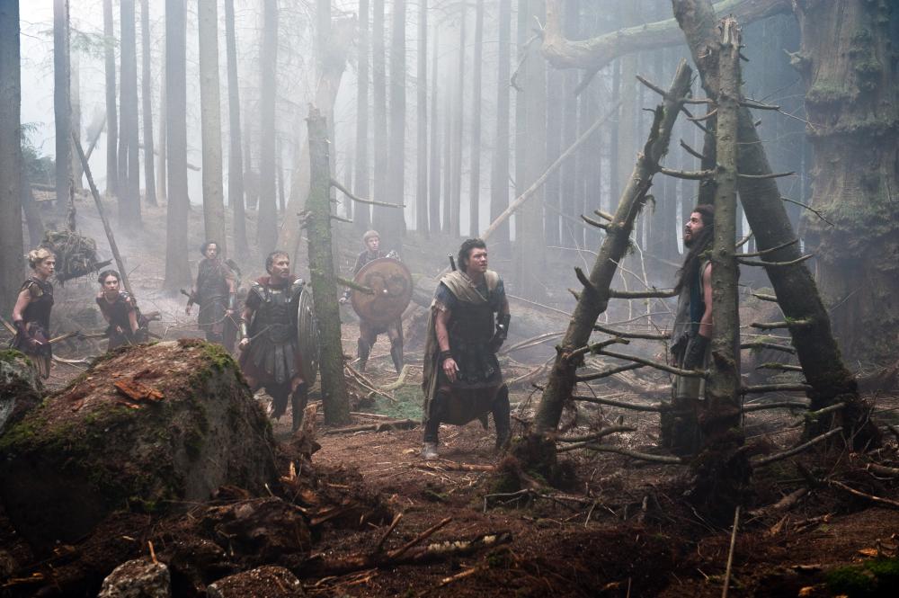 WRATH OF THE TITANS, Rosamund Pike (left), Lily James (2nd from left), Sam Worthington (2nd from right), Toby Kebbell (right), 2012. ph: Jay Maidment/©Warner Bros. Pictures.