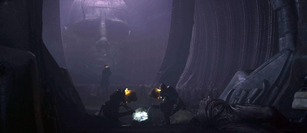 PROMETHEUS, from left: Michael Fassbender (background), Noomi Rapace, Kate Dickie, 2012. TM & copyright ©20th Century Fox Film Corp. All rights reserved