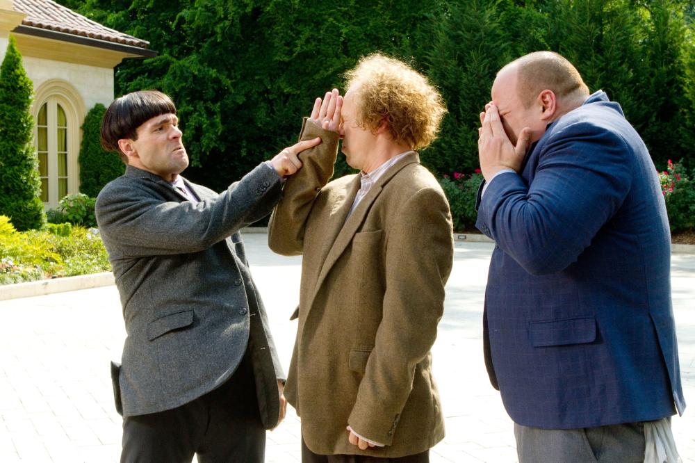 THE THREE STOOGES, from left: Chris Diamantopoulos as Moe, Sean Hayes as Larry, Will Sasso as Curly, 2012. ph: Peter Iovino/TM & copyright ©20th Century Fox Film Corp. All rights reserved