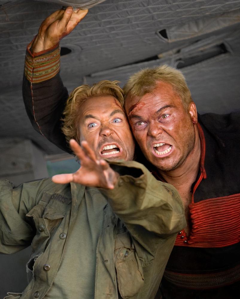 Robert Downey Jr. and Jack Black in "Tropic Thunder"