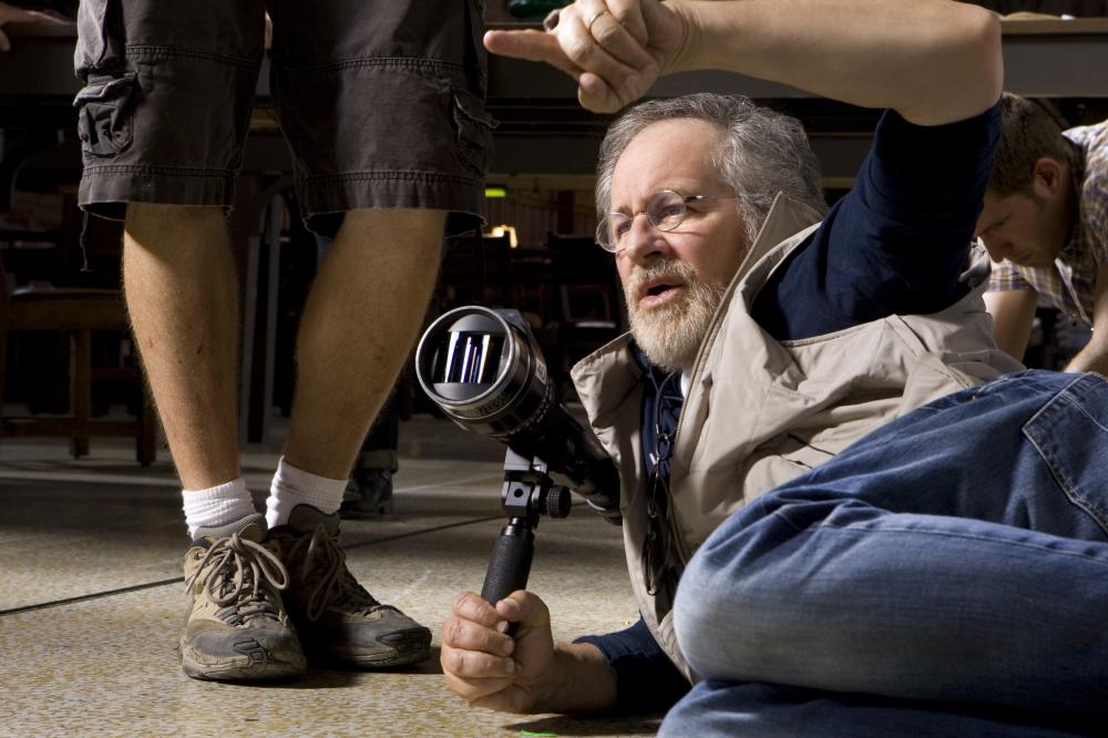 Steven Spielberg on the set of "Indiana Jones and the Kingdom of the Crystal Skull"
