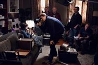 MAMA, Jessica Chastain (left), director Andres Muschietti (viewing), on set, 2013. ph: George Kraychyk/©Universal Pictures