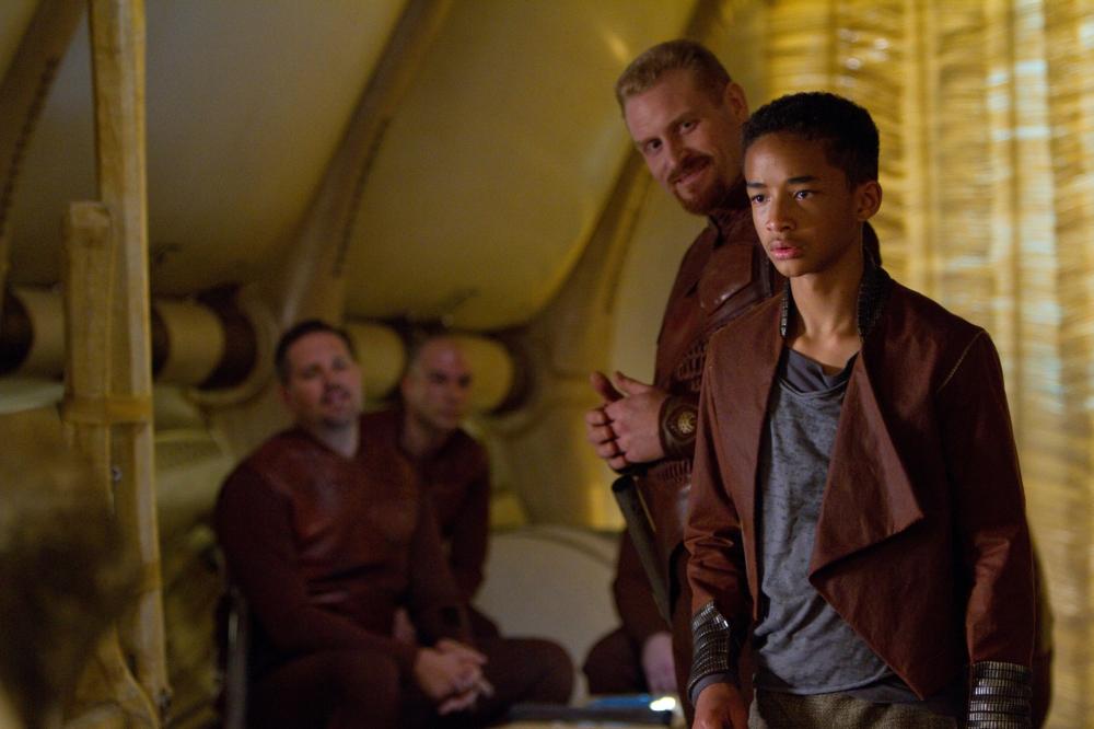 AFTER EARTH, front, from left: Kristofer Hivju, Jaden Smith, 2013. ph: Frank Masi/©Sony Pictures