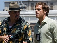 Dexter, David Zayas (L), Michael C Hall (R), 'Dexter: Dex, Lies, And Videotape', Season 2, Ep. #6, 11/04/2007, ©SHO